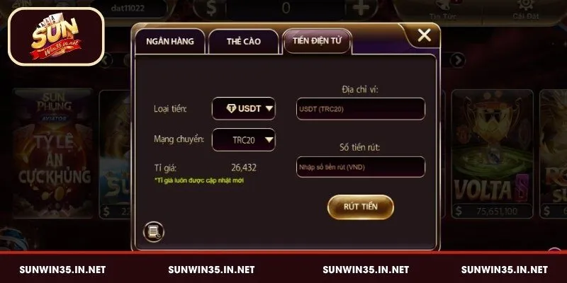 Cách quy đổi tiền Sunwin sang tiền điện tử